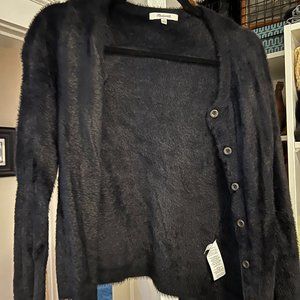 Madewell Sweaters | Madewell Hewitt sweater | black fuzzy cardigan